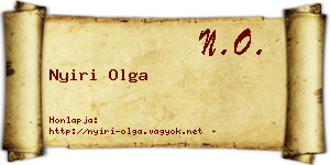 Nyiri Olga névjegykártya